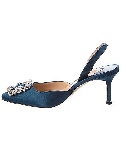 Manolo Blahnik Hangisli 70 Satin Slingback Pump Women 4 Manolo Blahnik Hangisli 70 Satin Slingback Pump Women - Image 2