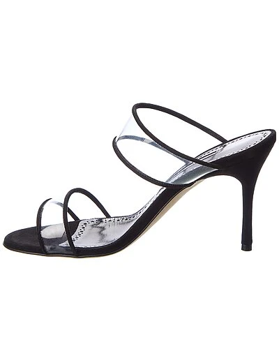 Manolo Blahnik Invymu 90 Vinyl & Suede Sandal Women 4 Manolo Blahnik Invymu 90 Vinyl & Suede Sandal Women - Image 2