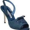 Manolo Blahnik Amelie 90 Suede & Leather Sandal Women