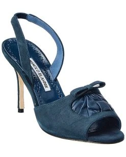 Manolo Blahnik Amelie 90 Suede & Leather Sandal Women
