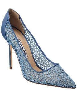 Manolo Blahnik LA 105 Lace & Satin Pump Women