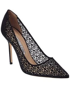 Manolo Blahnik LA 105 Satin & Lace Pump Women