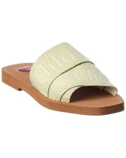 Chloé Woody Logo Canvas Slide Women