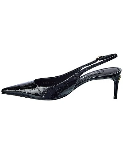 Dolce & Gabbana Croc-Embossed Patent Slingback Pump Women 4 Dolce & Gabbana Croc-Embossed Patent Slingback Pump Women - Image 2
