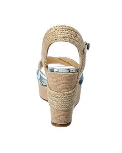Jimmy Choo Dellena 100 Leather & Linen Wedge Sandal Women 9 Jimmy Choo Dellena 100 Leather & Linen Wedge Sandal Women -Valentino shop 1313549692 RLLD 3