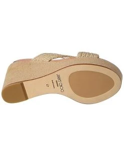 Jimmy Choo Dovina 100 Jute & Linen Wedge Sandal Women -Valentino shop 1313549695 RLLD 4