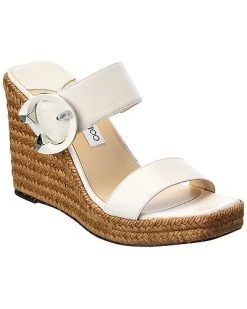 Jimmy Choo Melian 110 Leather Wedge Sandal Women