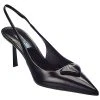 Prada Logo Leather Pointy-Toe Slingback Pump Women -Valentino shop 1313555361 RLLD 1