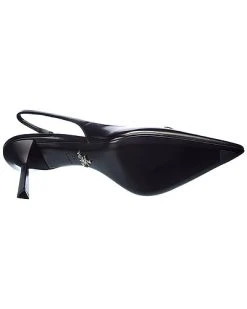 Prada Logo Leather Pointy-Toe Slingback Pump Women -Valentino shop 1313555361 RLLD 4