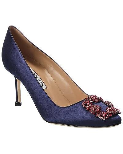 Manolo Blahnik Hangisi 70 Satin Pump Women 3 Manolo Blahnik Hangisi 70 Satin Pump Women
