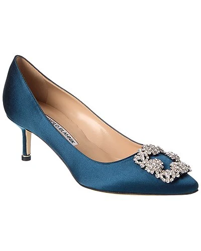 Manolo Blahnik Hangisi 50 Satin Pump Women 3 Manolo Blahnik Hangisi 50 Satin Pump Women