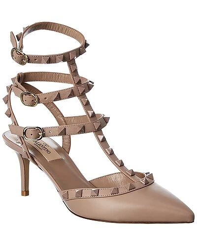 Valentino Rockstud Caged 65 Leather Ankle Strap Pump Women 3 Valentino Rockstud Caged 65 Leather Ankle Strap Pump Women