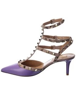 Valentino Rockstud Caged 65 Leather Ankle Strap Pump Women -Valentino shop 1313564180 RLLD 2