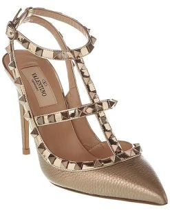 Valentino Rockstud Caged 100 Grainy Leather Pump Women