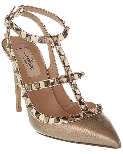 Valentino Rockstud Caged 100 Grainy Leather Pump Women 3 Valentino Rockstud Caged 100 Grainy Leather Pump Women
