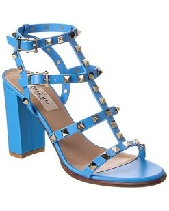 Valentino Rockstud Caged 90 Leather Ankle Strap Sandal Women