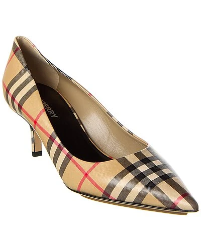 Burberry Vintage Check Leather Pump Women 3 Burberry Vintage Check Leather Pump Women