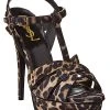 Saint Laurent Tribute Leopard Print 105 Suede Platform Sandal Women