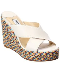 Jimmy Choo Dovina 100 Leather Wedge Sandal Women