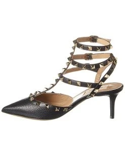 Valentino Rockstud Caged 65 Grainy Leather Ankle Strap Pump Women -Valentino shop 1313762840 RLLD 2
