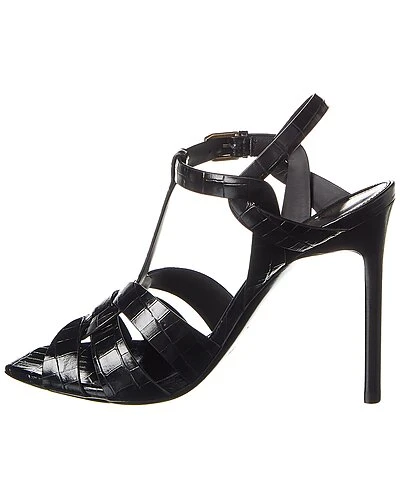 Saint Laurent Tribute 105 Croc-Embossed Leather Sandal Women 4 Saint Laurent Tribute 105 Croc-Embossed Leather Sandal Women - Image 2