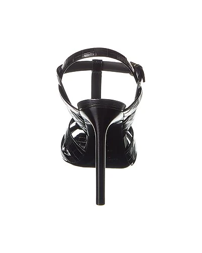 Saint Laurent Tribute 105 Croc-Embossed Leather Sandal Women 5 Saint Laurent Tribute 105 Croc-Embossed Leather Sandal Women - Image 3