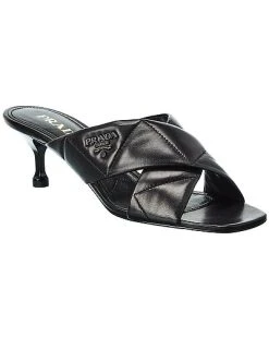 Prada Logo Quilted Leather Sandal Women