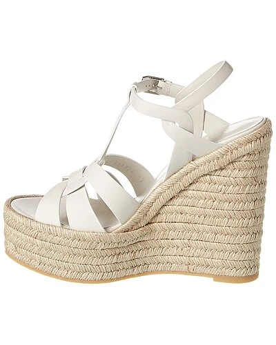 Saint Laurent Tribute 85 Leather Espadrille Wedge Sandal Women 4 Saint Laurent Tribute 85 Leather Espadrille Wedge Sandal Women - Image 2