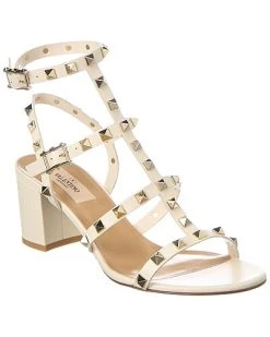 Valentino Rockstud Caged 60 Leather Ankle Strap Sandal Women