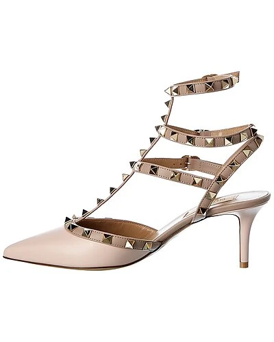 Valentino Rockstud Caged 65 Leather Ankle Strap Pump Women 4 Valentino Rockstud Caged 65 Leather Ankle Strap Pump Women - Image 2