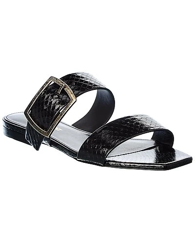 Saint Laurent Oak Embossed Leather Sandal Women 3 Saint Laurent Oak Embossed Leather Sandal Women