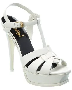 Saint Laurent Tribute 105 Leather Platform Sandal Women