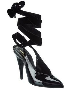 Saint Laurent Venus 110 Patent & Velvet Pump Women