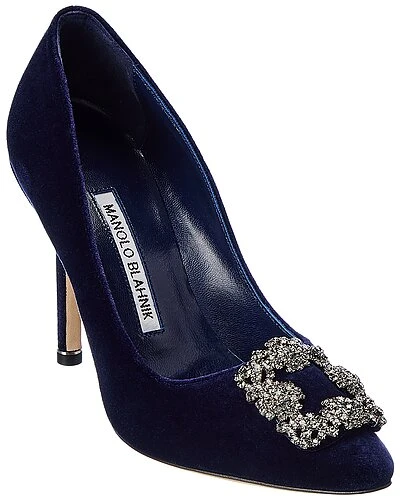 Manolo Blahnik Hangisi 105 Velvet Pump Women 3 Manolo Blahnik Hangisi 105 Velvet Pump Women